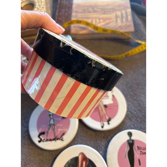 Vintage Rosanna Le Bas Scandale Think Pink Coasters (4) - Picture 7 of 9